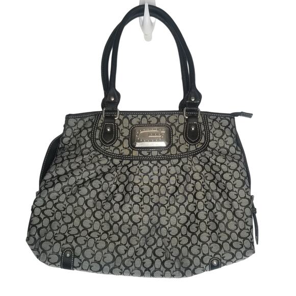 Guess Shoulder Bag with All Over Logo, Black Gray - Picture 1 of 13